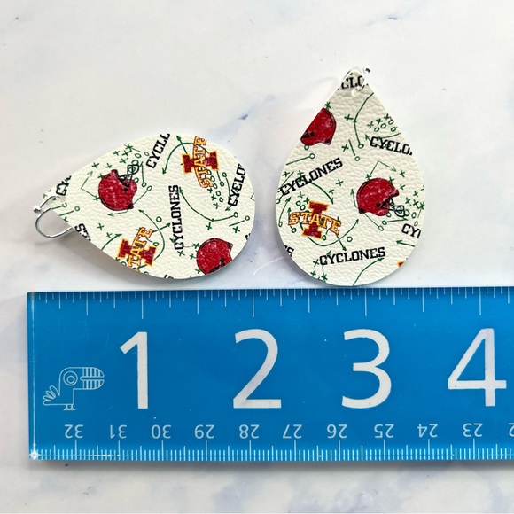 🏈Iowa State University football earrings. ISU dangle earrings. Cyclones. - Picture 3 of 4